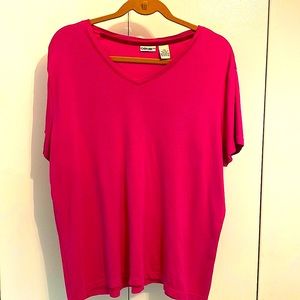 Short Sleeve Cotton Tee in Pretty Pink Size XXL